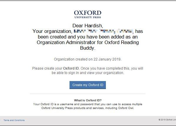 Oxford Reading Buddy Oxford ID email
