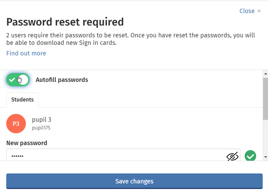 autofill password